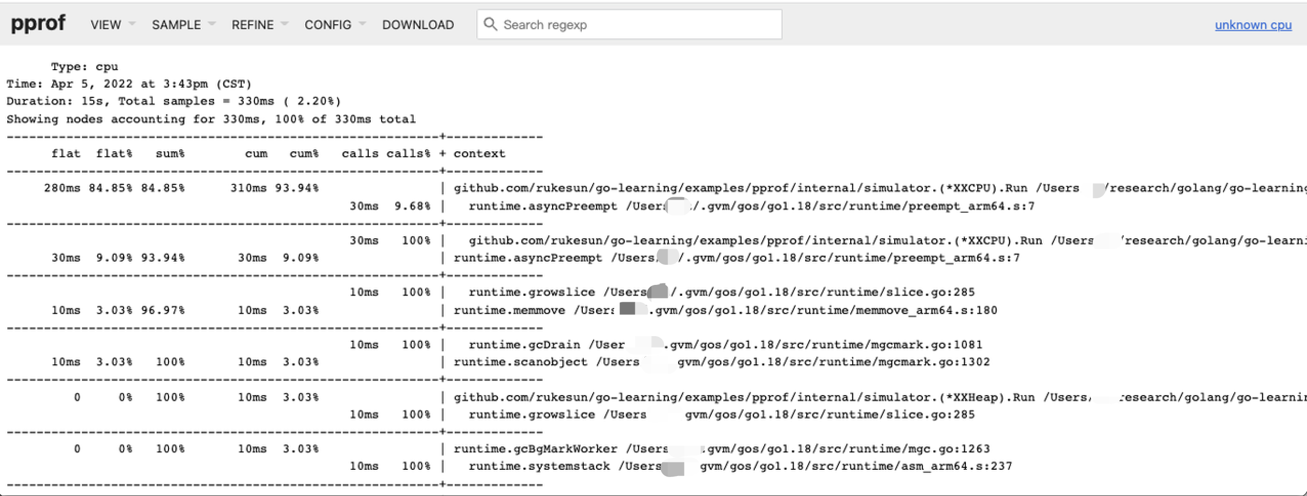cpu_profile_peek_view